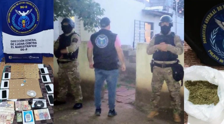 Desarticulan dos puntos de venta de droga en Villa Mercedes