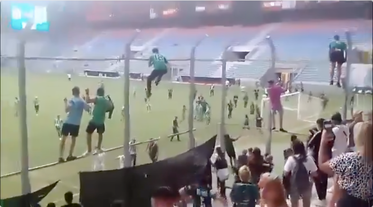 Violentos disturbios y destrozos en el Estadio Único de La Pedrera