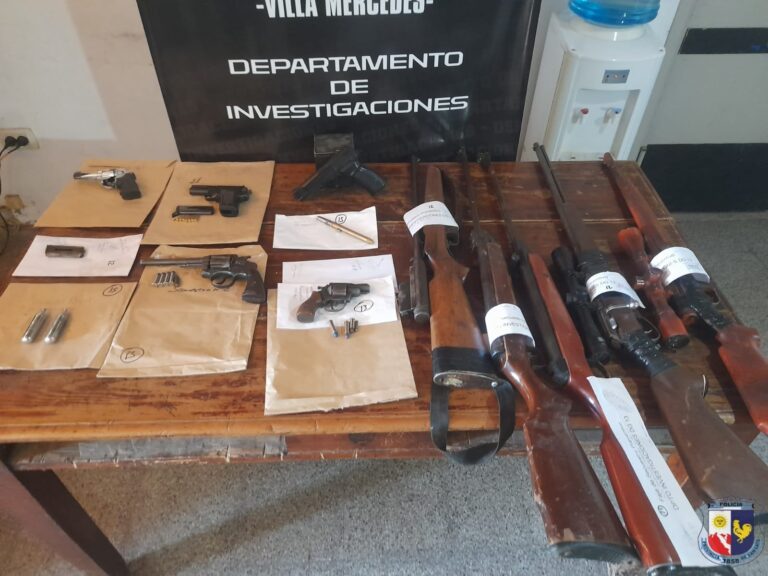 Villa Mercedes: realizaron 21 allanamientos y encontraron armas ligadas a hechos delictivos