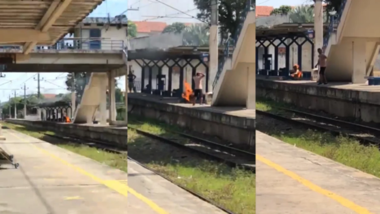 Hombre prende fuego a su pareja en estación de tren en Brasil: mujer en estado crítico