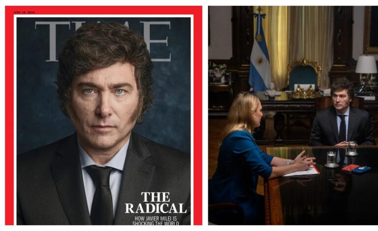 Javier Milei en la Tapa de Time