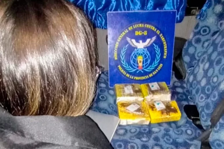 cocaína en un colectivo larga distancia