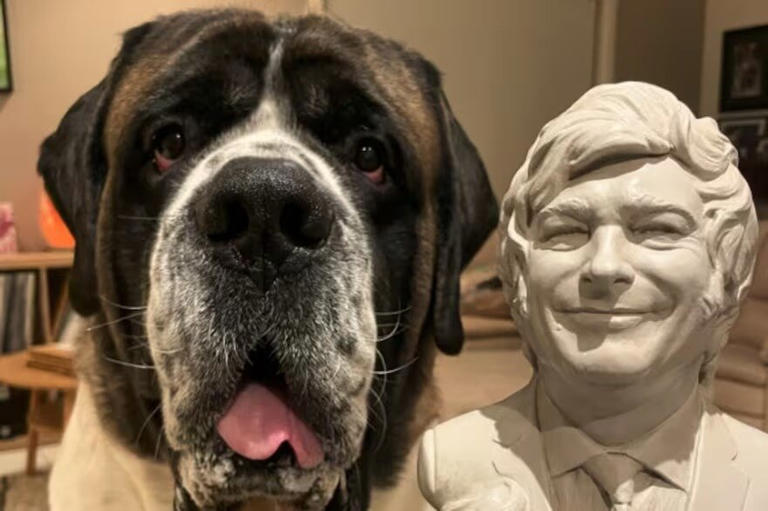 Milei le envió un regalo a un perro australiano