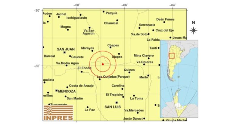 Fuerte temblor sacude San Luis: 6 grados en la escala de Richter