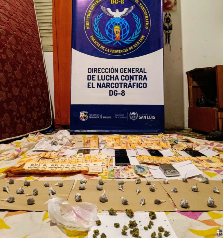 Villa Mercedes: la Policía incautó droga valuada en casi 500 mil pesos