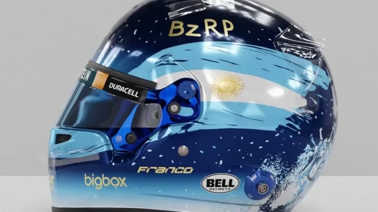 Franco Colapinto homenajea a Messi y la Selección con un casco especial en Qatar