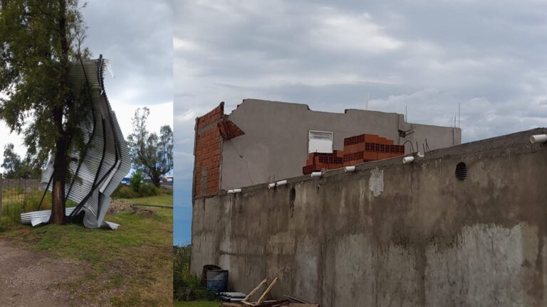 La fuerza del viento en La Ribera: el techo de la iglesia voló 20 metros