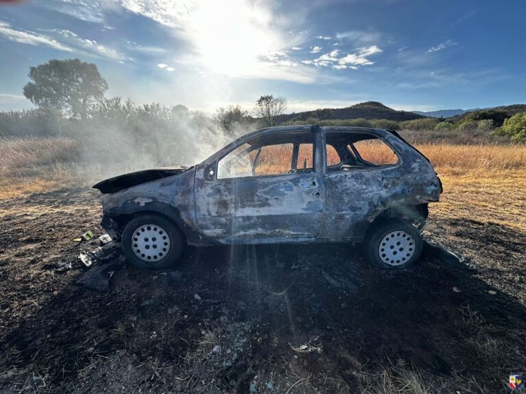 Se incendió un auto en la Ruta 9 y el conductor logró salir a tiempo