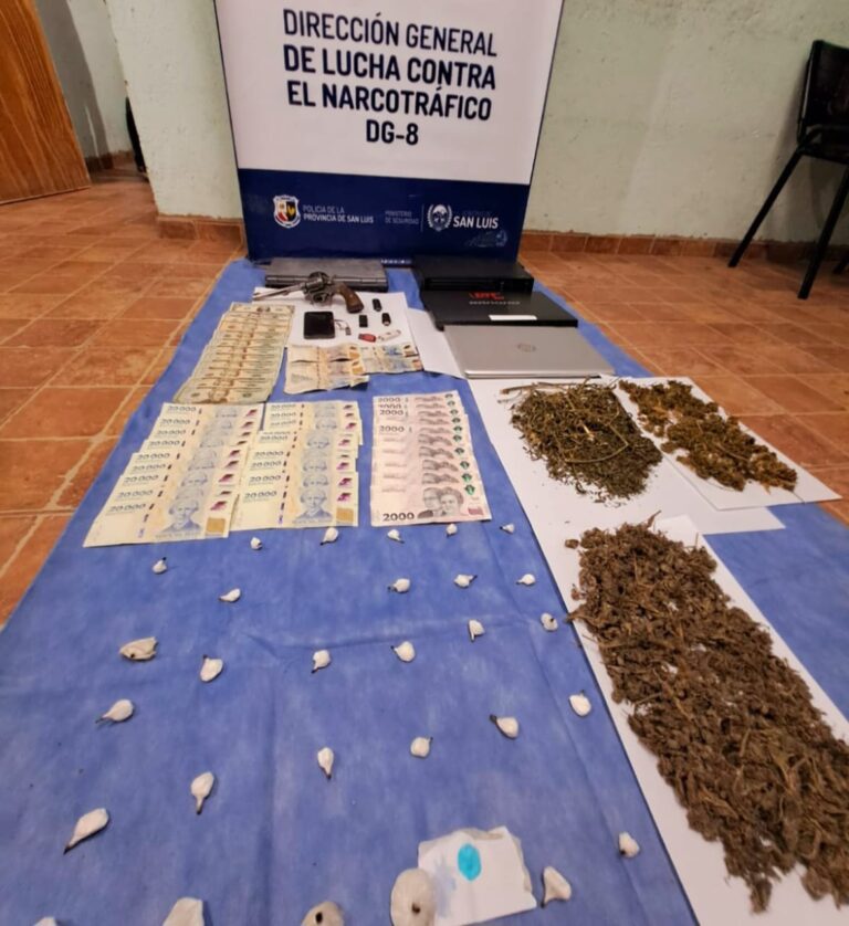 Secuestran droga valuada en más de $2 millones y detienen a un hombre en Villa Mercedes