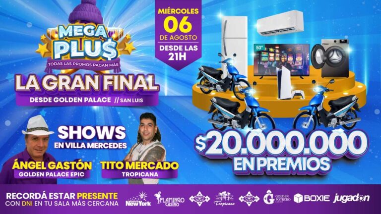 Una noche de fiesta, shows y sorpresas con Mega Plus en los casinos de toda la provincia