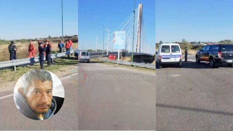 Intensa búsqueda en el río Quinto por la desaparición de Aníbal Fernández