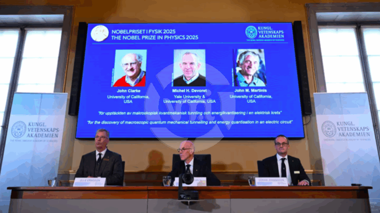 Tres científicos ganaron el Premio Nobel de Física por sus avances en mecánica cuántica