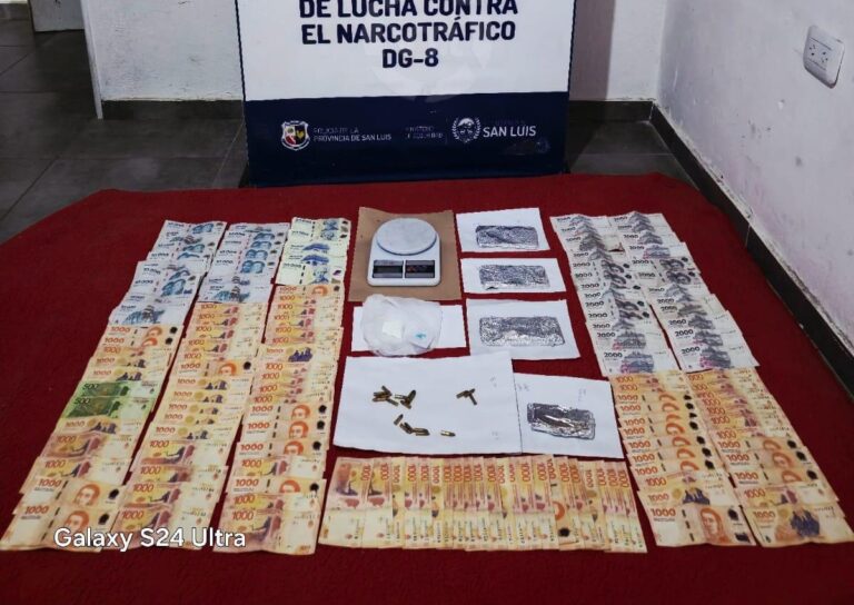 Allanamientos en Villa Mercedes: un detenido y cocaína valuada en más de $1,5 millones