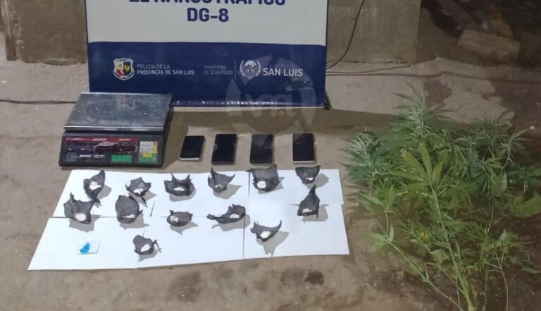 Allanamiento en Villa Mercedes: incautan 268 dosis de cocaína