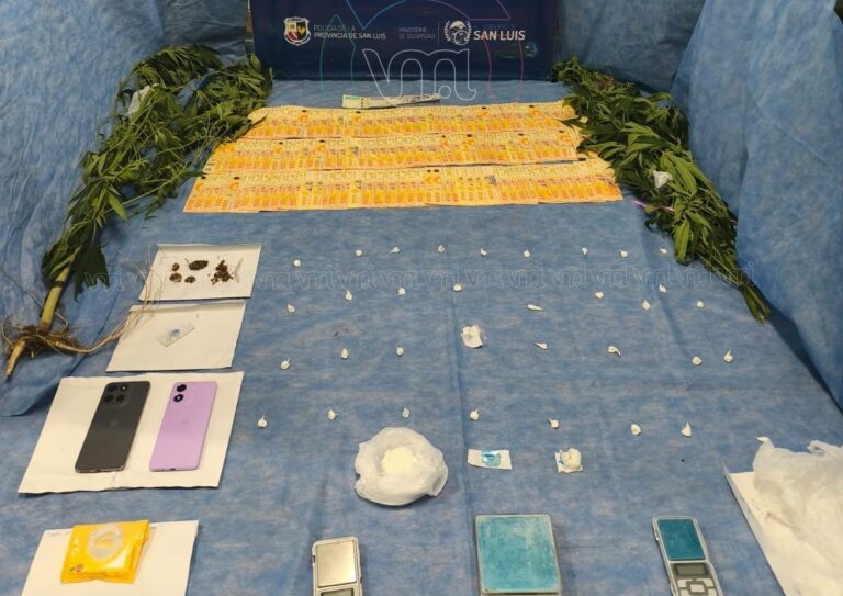Desbaratan un punto de venta de drogas en Villa Mercedes y detienen a un hombre