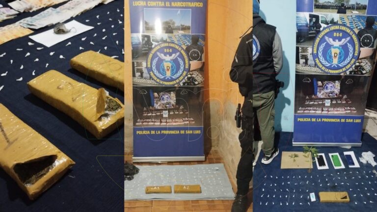 San Luis: tres allanamientos antidroga y más de $36 millones incautados