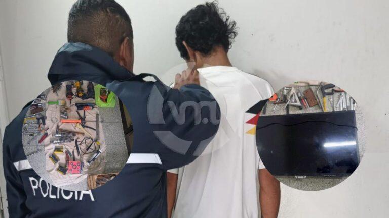 Robó un televisor y herramientas, pero lo atraparon a las pocas horas