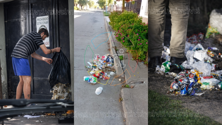 Vandalismo con residuos: volvieron a romper bolsas en la zona de las Cuatro Avenidas