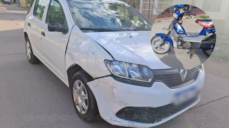 Villa Mercedes: una mujer resultó herida tras un choque entre un auto y una moto