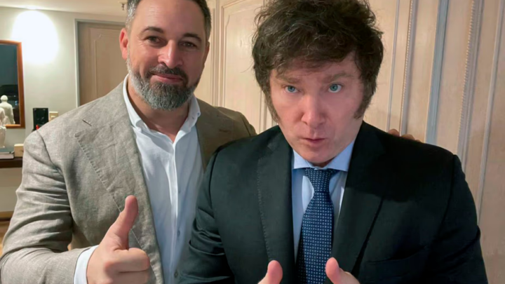 El presidente Javier Milei con el titular de VOX, Santiago Abascal.