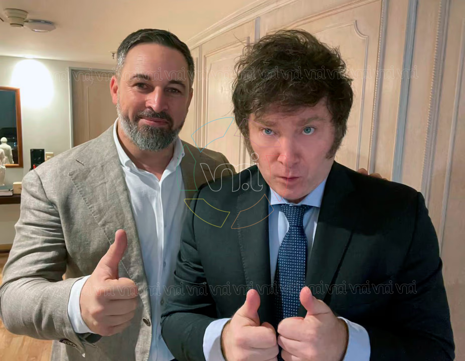 El presidente Javier Milei con el titular de VOX, Santiago Abascal.