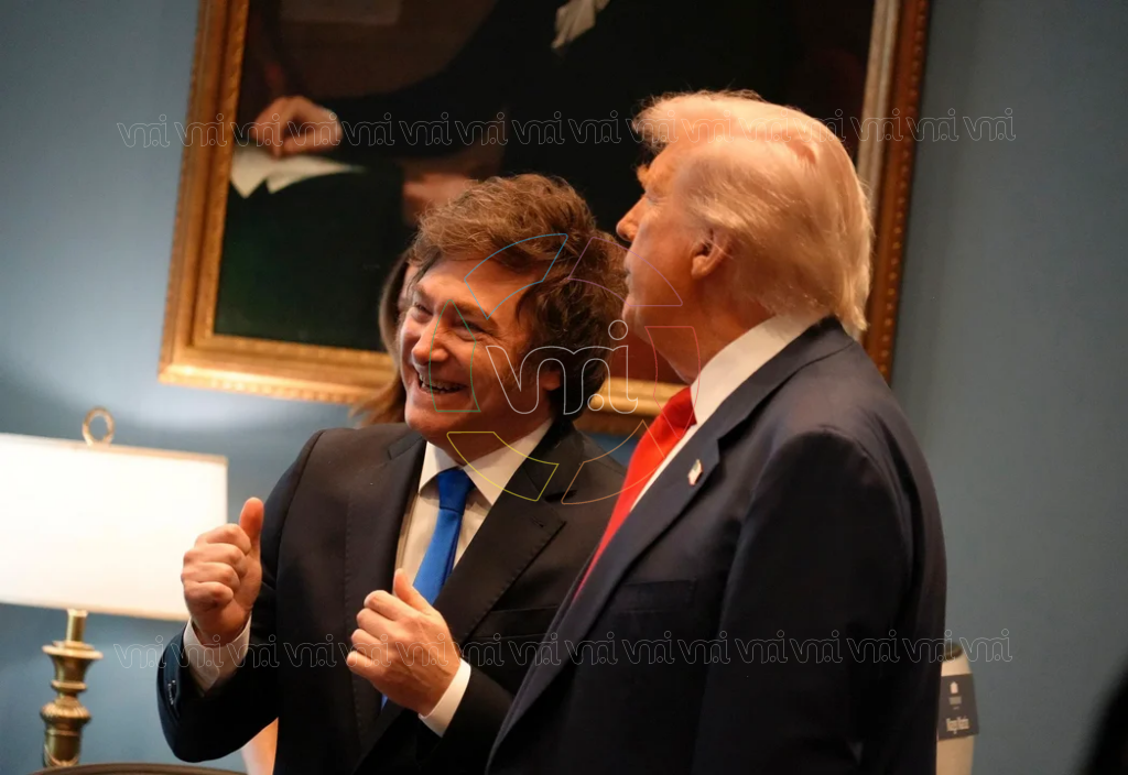 El presidente Javier Milei junto a su par Donald Trump.
